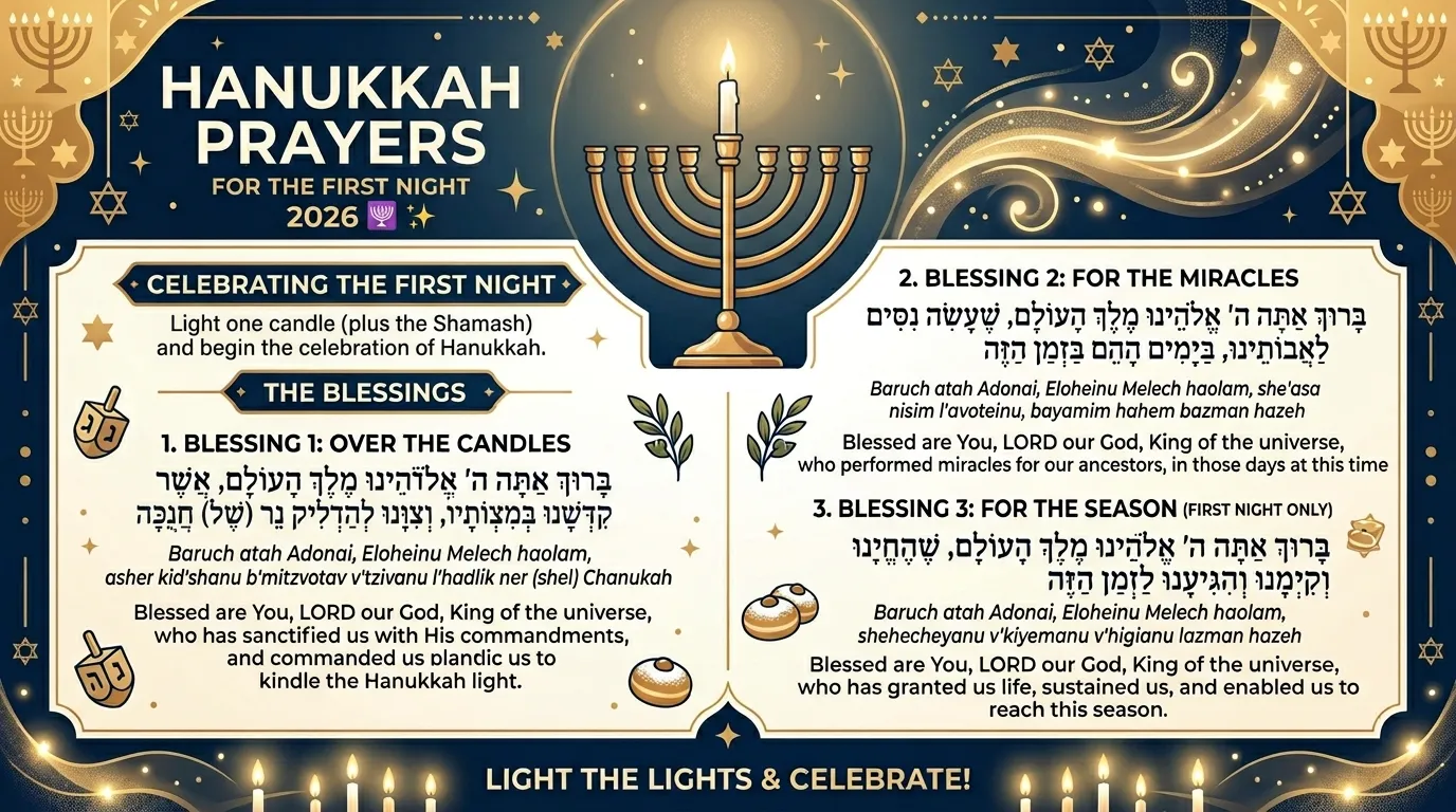 hanukkah prayers for the first night
