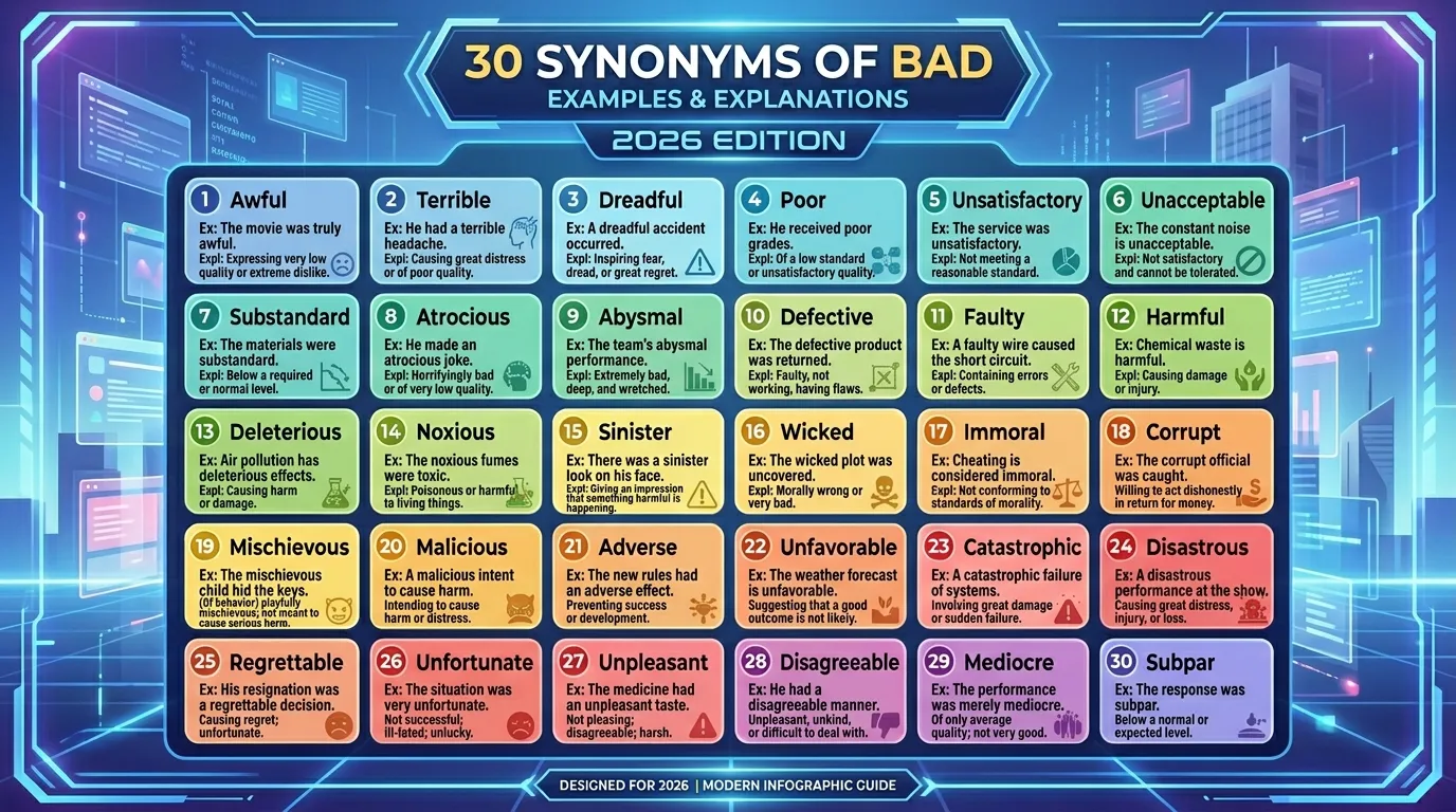 Synonyms of Bad