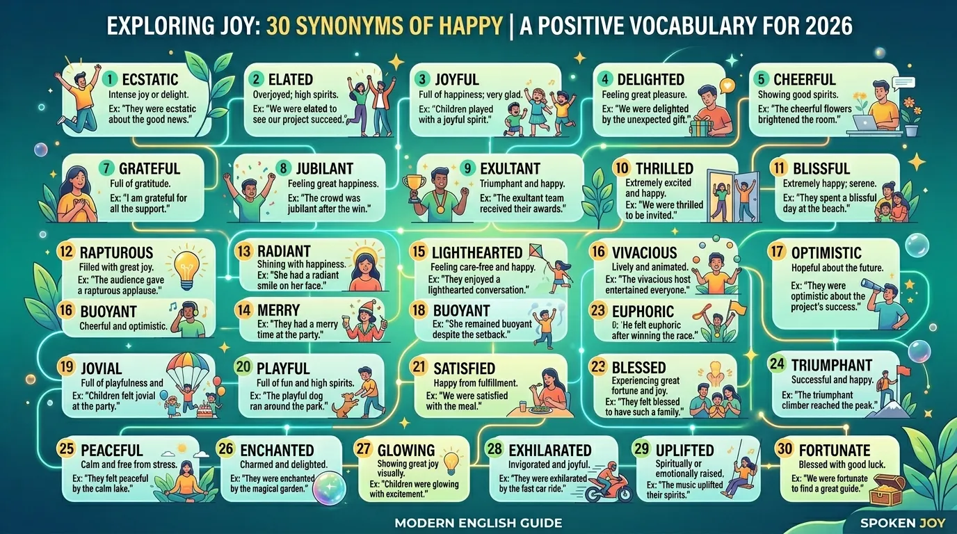 Synonyms of Happy
