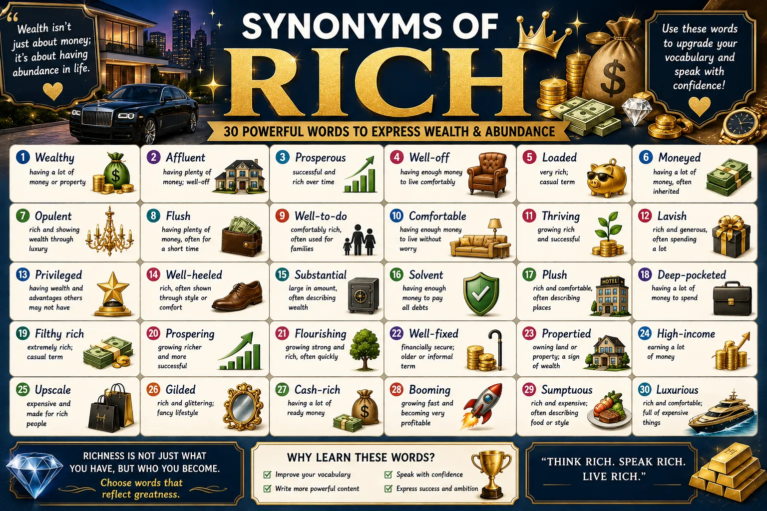 synonyms for rich