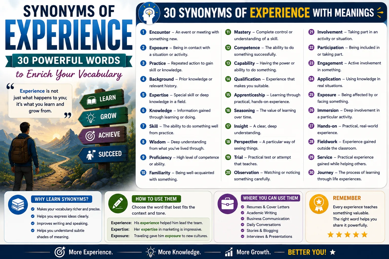 Synonyms of experience