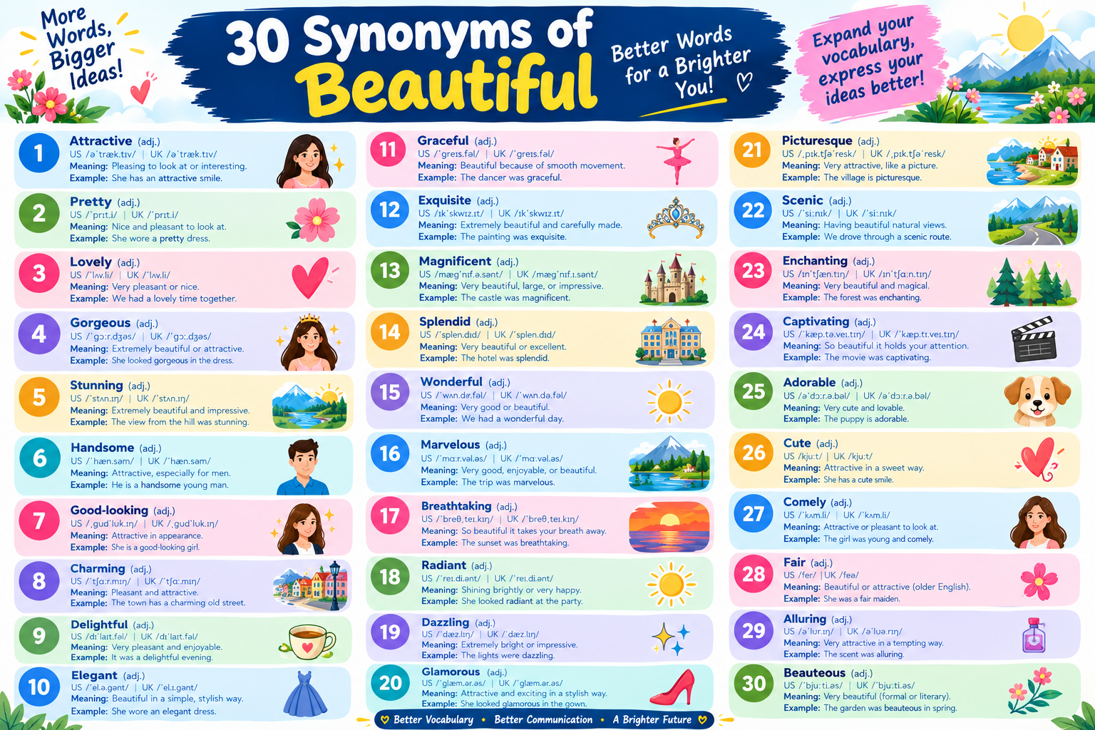 Synonyms of Beautiful