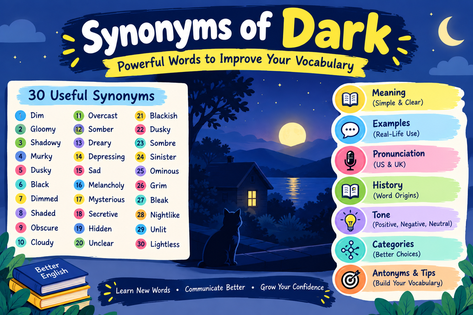 Synonyms of dark