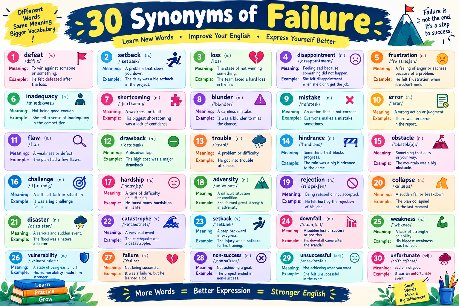 Synonyms of failure