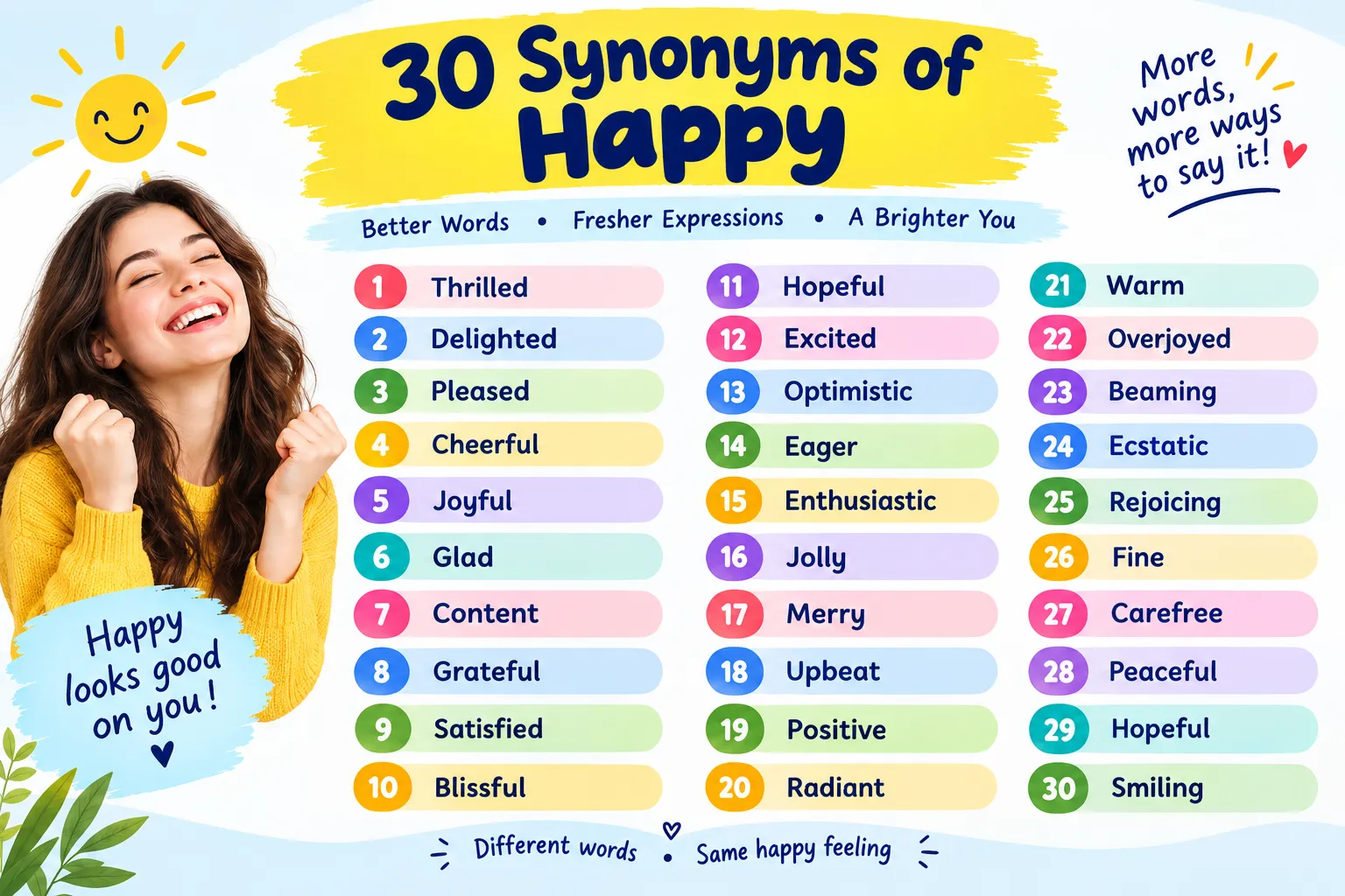 Synonyms of Happy