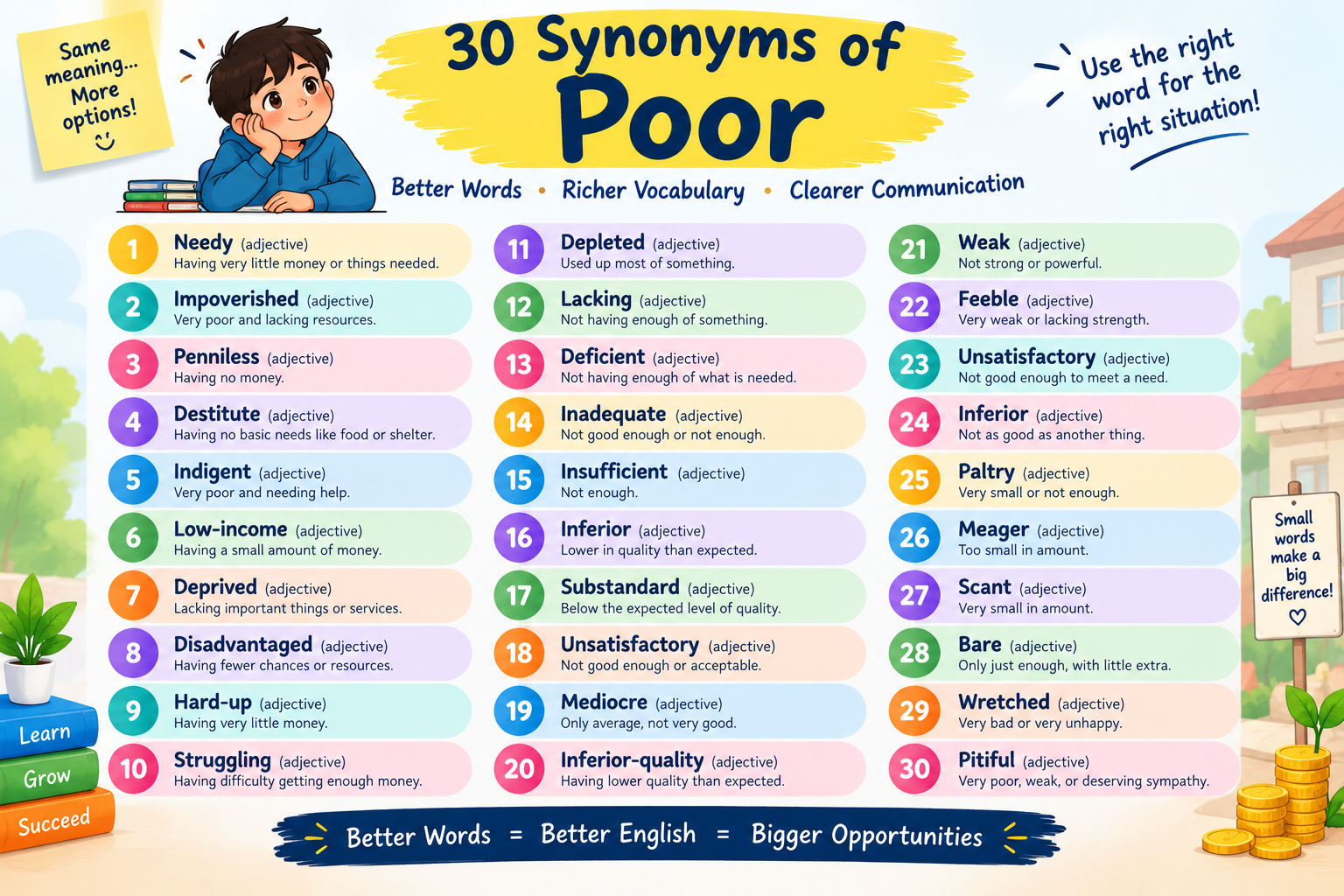 Synonyms of poor